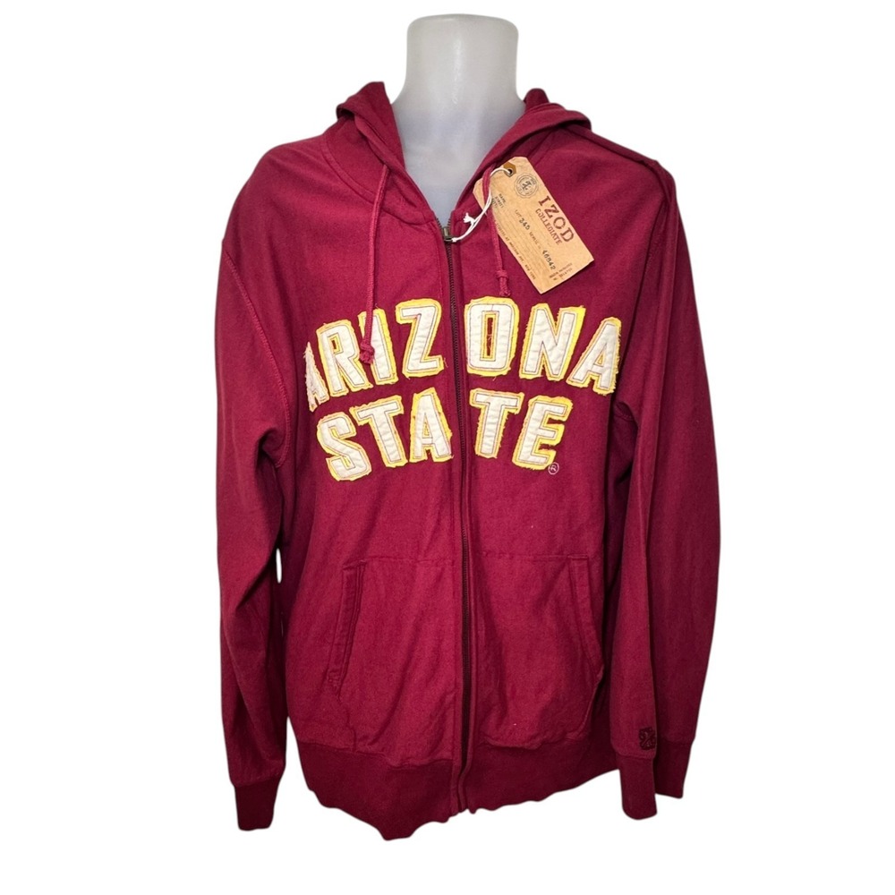 Arizona State Sun Devils ASU Hoodie Sweatshirt Maroon Full Zip Campus XXL NWT